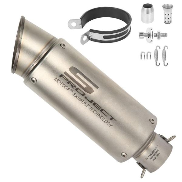 

motorcycle exhaust system universal carbon fiber muffler escape pipe slip on m06 laser + cancellation