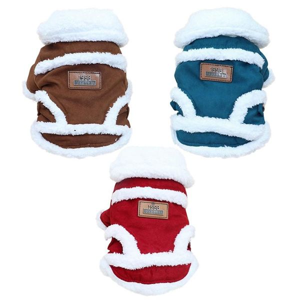 

dog apparel pet winter coat clothes nordic style faux suede fleece jacket warm 2-legged dogs clothing