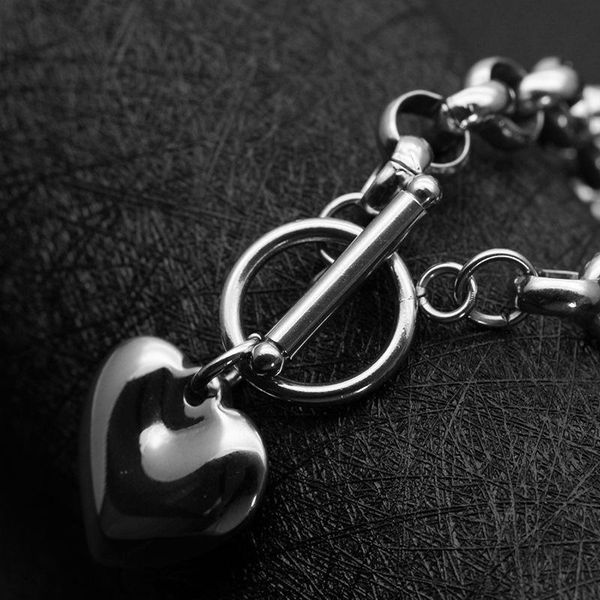 

pendant necklaces ot heart for women buckle necklace neck chain stainless steel hip hop jewelry on the, Silver