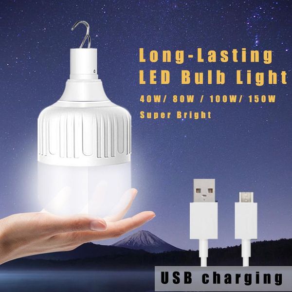 

night lights led bulb lamp light rechargeable usb smart with clips waterproof 20w/40w/80w/100w/150w camping dusk to dawn indoor outdoor
