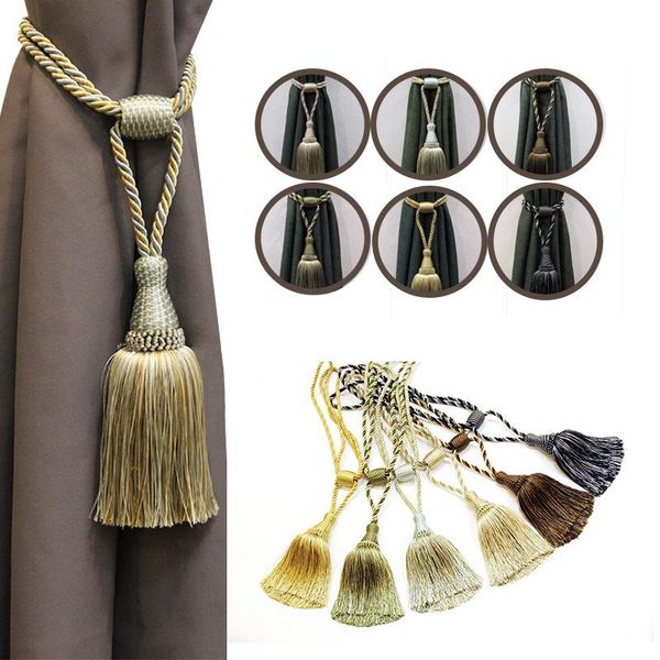 

1pc curtain tieback tassels room accessories hanging ball curtains buckle rope fringe curtains holdback decorative curtain