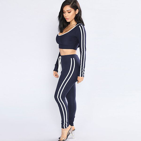 

women's tracksuits fashion spring color contrast long sleeve sports suit, Gray