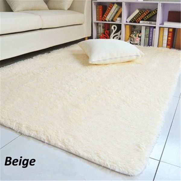 

carpets long faux fur artificial skin rectangle fluffy floor carpet cover mat area rug living bedroom home decoration white beige