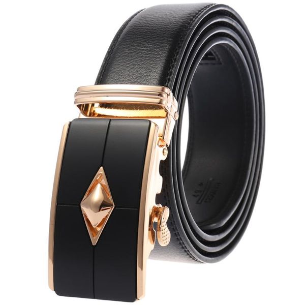 

belts male designer automatic buckle cowhide leather men's belt luxury men ceinture homme ly236-749-1, Black;brown