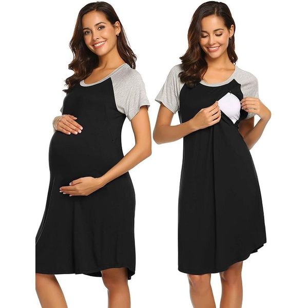

maternity dresses clothes pregnant dress nursing breastfeeding pregnancy, White