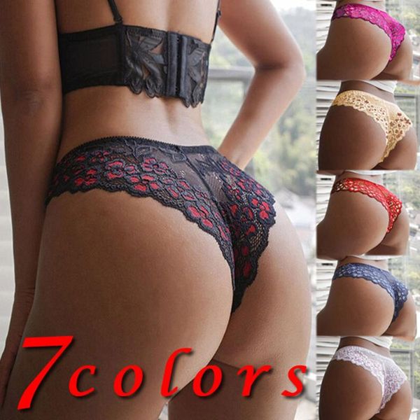 

women's panties women temptation low-waist lace lingerie embroidery thong transparent hollow out underwear female g string #cl, Black;pink
