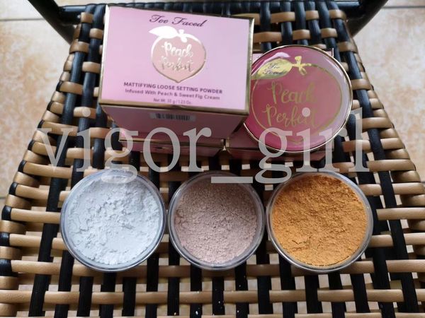 Aktie!!! Faced Peach Perfect Smooth Loose Powder 3Colors Makeup Transparent Pink Yellow Finishing Waterproof Face Matte Finish Setting Powder