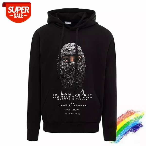 

2020fw ih nom uh nit hoodie men women 1:1 digital hooded printing loose pullover #vv7n, Black