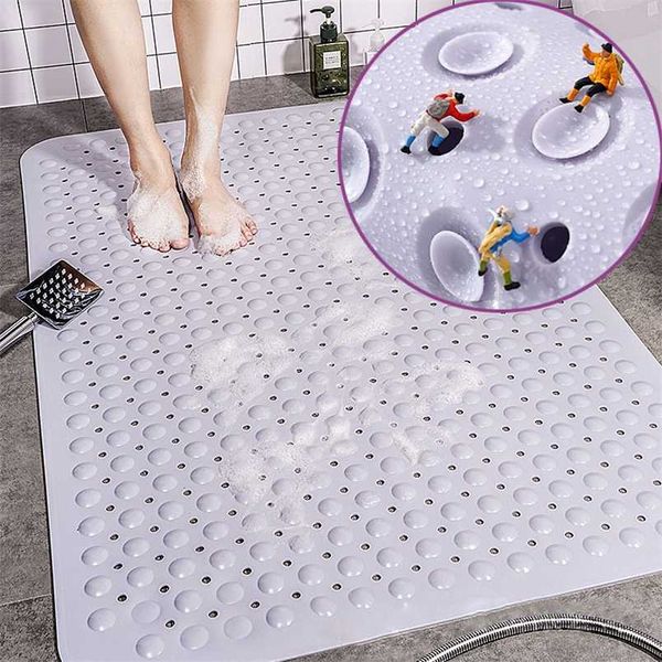 Tappetino da bagno grande antiscivolo in PVC Ventosa di sicurezza Tappetino da doccia per bagno Tappetino da bagno per massaggio morbido per la casa Tappetino per vasca da bagno per doccia 211130