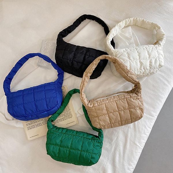 

evening bags fashion space pad cotton women shoulder bag soft casual white female shopper lady nylon padded winter quilted blown