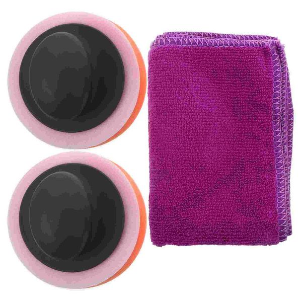 

care products 3 pcs car body polishing pad sponge with handle waxing hand tools