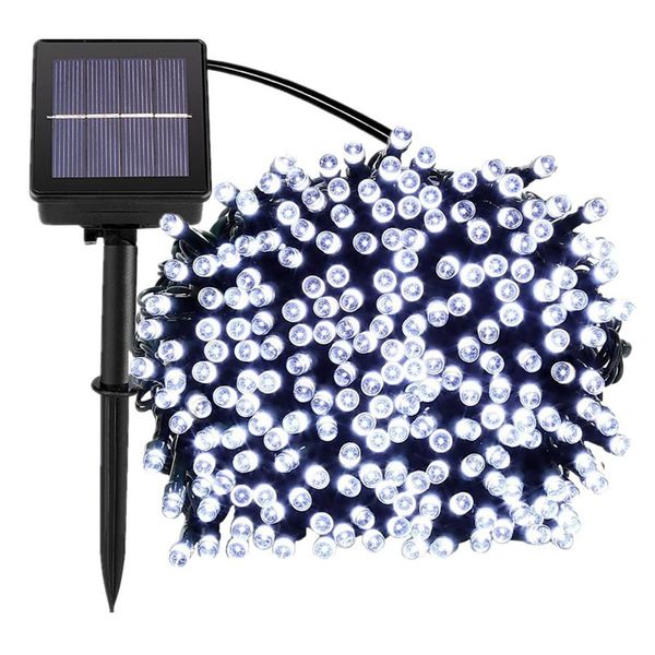 Stringhe LED 100 LED 200 LED 300 LED 500 LED 1000 LED Esterno 8 modalità Stringa ad energia solare Lampada da giardino per feste di Natale Lampada da fata 7m 12m 22m 32m 52m 102m