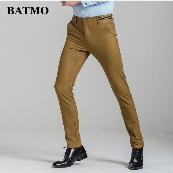 

men's pants batmo 2021 arrival casual skinny men,mne's slim trousers,men's pencil pents plus-size 28-40 8801, Black