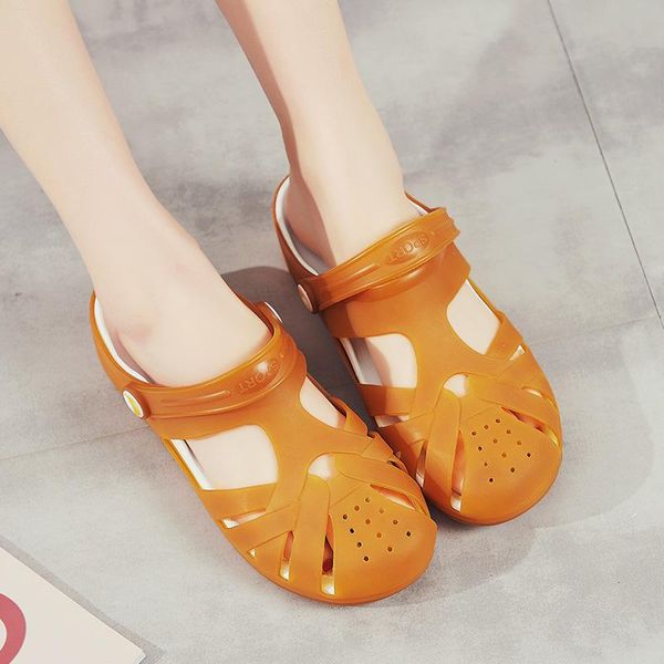 

slippers 2021 summer personalized casual shoes breathable sandals outdoor beach women's fashion hole, Black