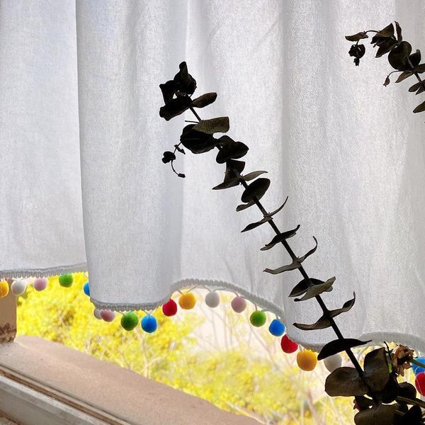 

curtain & drapes american country style short bookcase half for kitchen transparent tulle door bar home decor