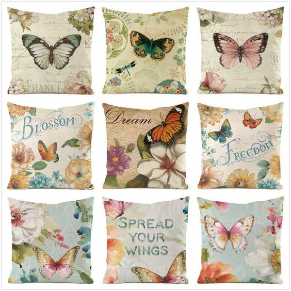 

cushion/decorative pillow 45cm*45cm butterfly and flower inimitated silk fabric throw covers couch cushion cover home decorative pillows