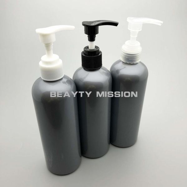 

storage bottles & jars 20pcs 300ml gray cosmetic pet bottles, empty shampoo lotion pump container plastic packaging with dispenser,shower ge