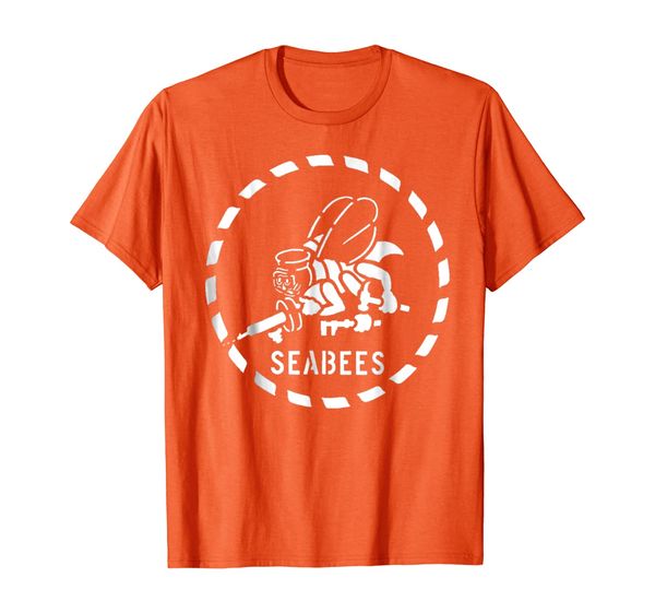 

u.s. navy original naval seabees gift t-shirt, White;black