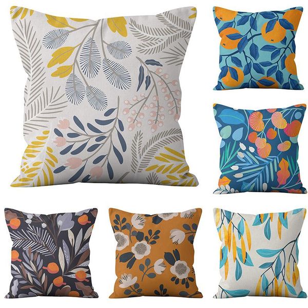 

cushion/decorative pillow yuyi green leaves cushion cover plant flowers decorative pillowcase for sofa throw case almohada poszewka