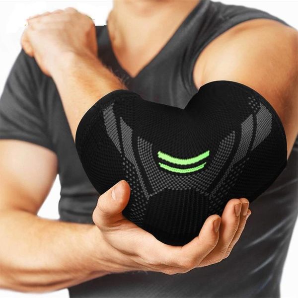 

1pc elbow support elastic gym sport elbow protective pad absorb sweat sport basketball arm sleeve brace, Black;gray
