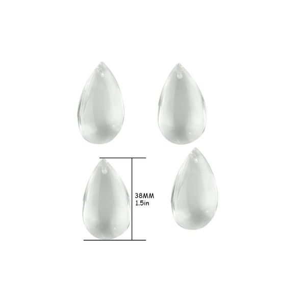 

clear 38mm 50mm 200pcs/lot crystal chandelier hanging part accessories glass chandelier smooth waterdrop pendant for decoration