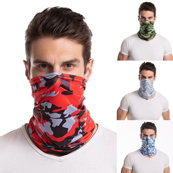 

scarves men women camouflage sunscreen hiking scarf bandana breathable cycling half face mask outdoor fishing sports, Blue;gray