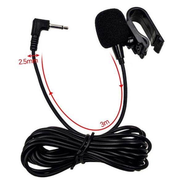 

microphones mini audio microphone 3.5 mm jack external stereo wired 300cm for automotive dvdradio