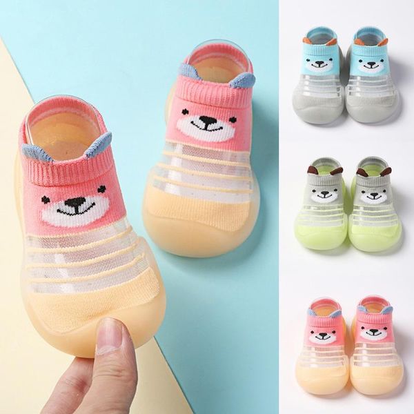 

first walkers non-slip soft-soled shoes toddler infant little baby girls boys cartoon solid cute knitted breathable chaussure fille