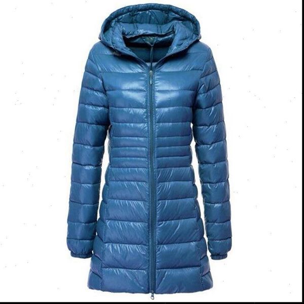 

7xl 2021 winter jackets women white duck down long jacket female padded hooded parkas ultra light portable down coats casacos, Black