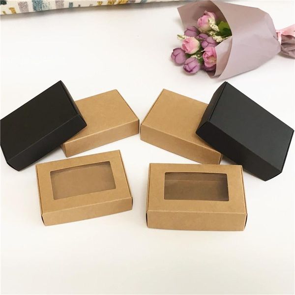 

party decoration black/kraft paper folding box handmade soap packaging gift cardboard packing xmas boxes