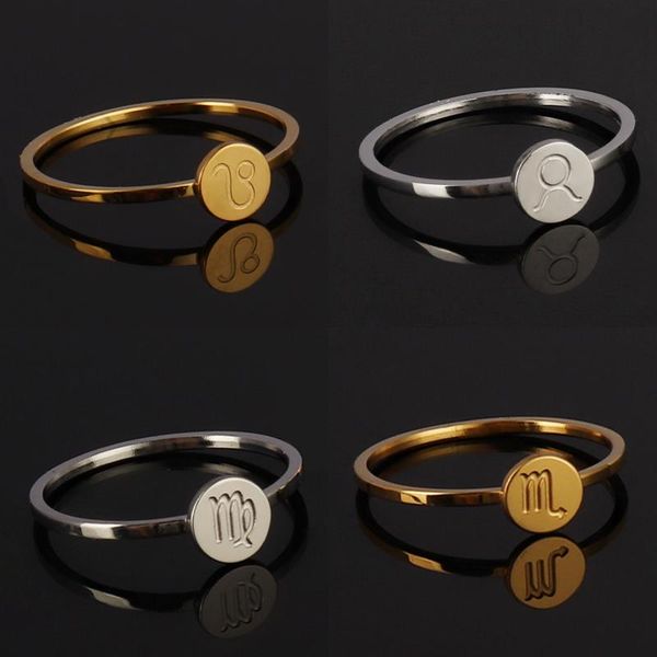 

cluster rings stainless steel jewelry ring men women constellation star love personality combination accessory, Golden;silver