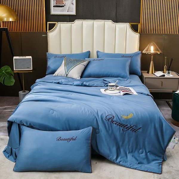 

bedding sets michiko embroidered and washed silk four piece set
