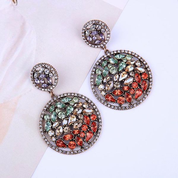 

dangle & chandelier fashion jewelry hollowed alloy water drop colorful crystals imitation pearl earrings wholesale price women, Silver
