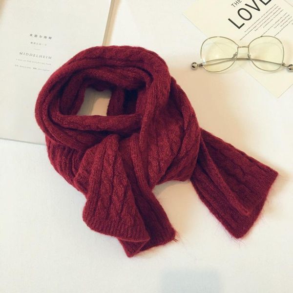 

berets autumn and winter twist knit solid color short scarf women wild simple warm black, Blue;gray