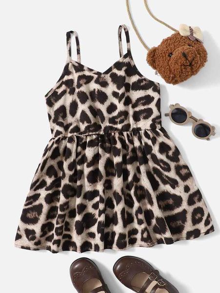 

toddler girls leopard cami dress she, Red;yellow
