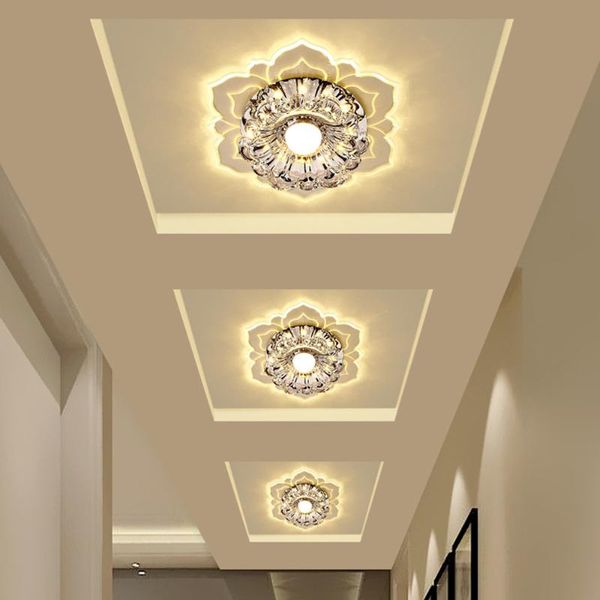

modern led aisle lights flower-shaped crystal spotlights downlights embedded ceiling creative corridor living room bedroom