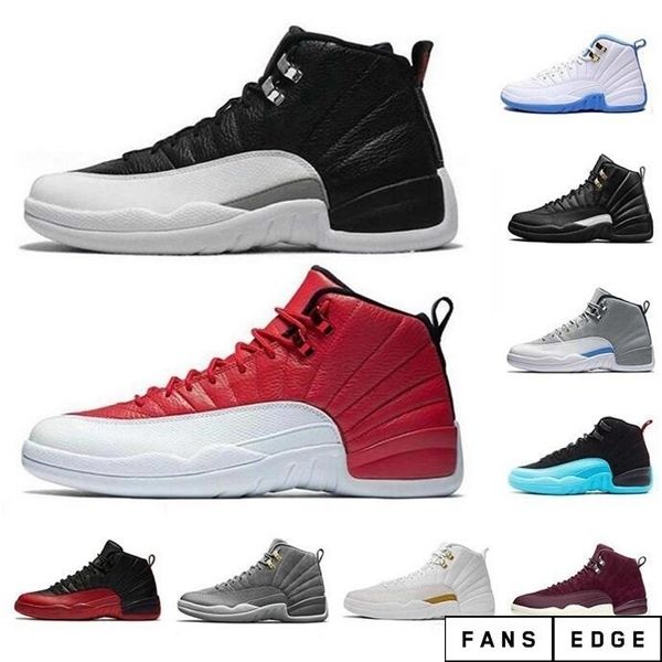 

new 12 premium deep royal blue suede 12s black nylon basketball shoes men sports shoes sneakers boots