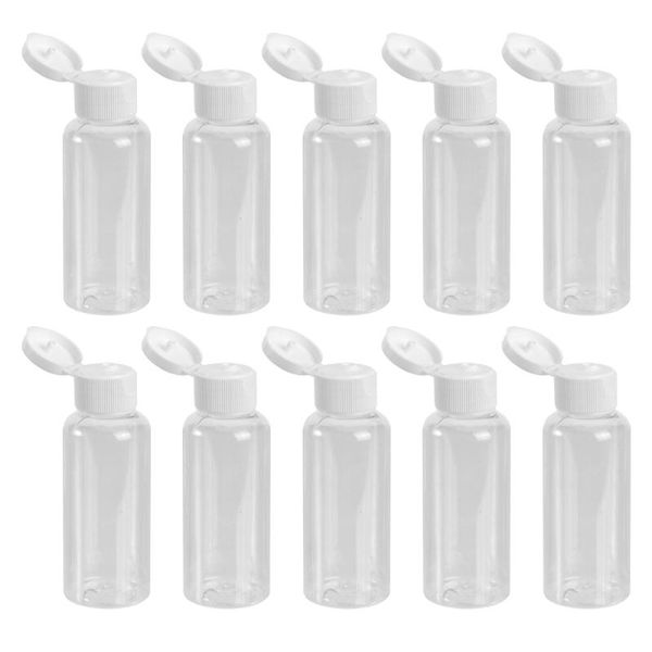 

storage bottles & jars 10pcs 50ml empty sample bottle container jar pot vial with lid perfect for emollient water shower emulsion (caps