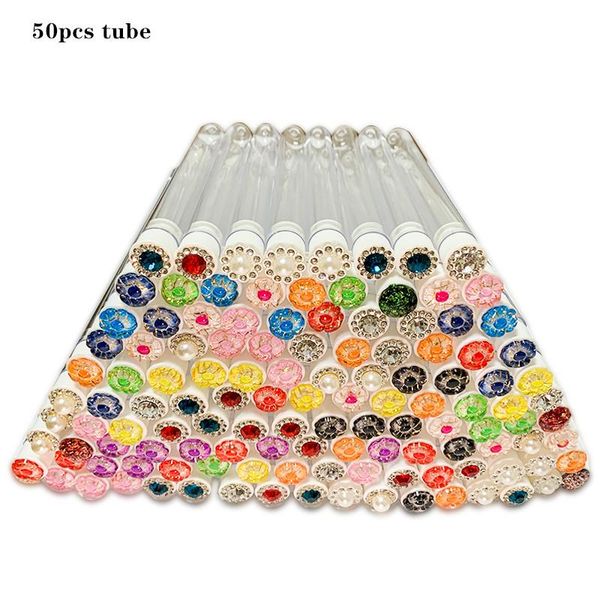 

makeup brushes brown eyelash extension brush | 50 pcs black reel in the test tube and shiny cabochon mascara stick on lid, di