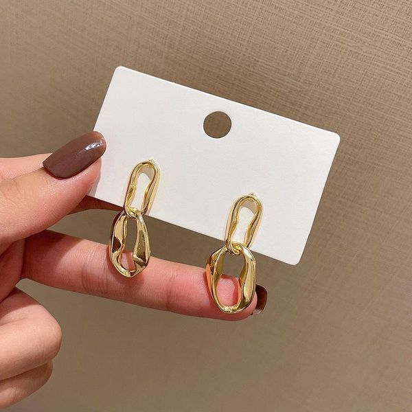 

dangle & chandelier chic simple s925 sterling pin matte metal gold geometric irregular circle small stud earrings for women gir, Silver