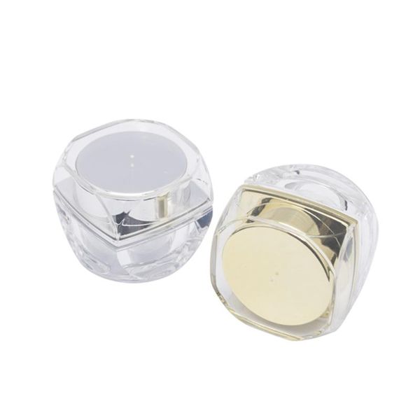 

storage bottles & jars 10pcs plastic cream jar acrylic small sample cosmetic container empty silver gold cap octagonal inner lid packaging 5