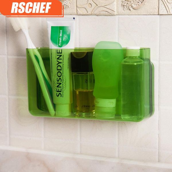 

storage bottles & jars rschef 1 pcs creative wall-mounted box bathroom cosmetics rack remote control 3 color kitchen cleaning box.
