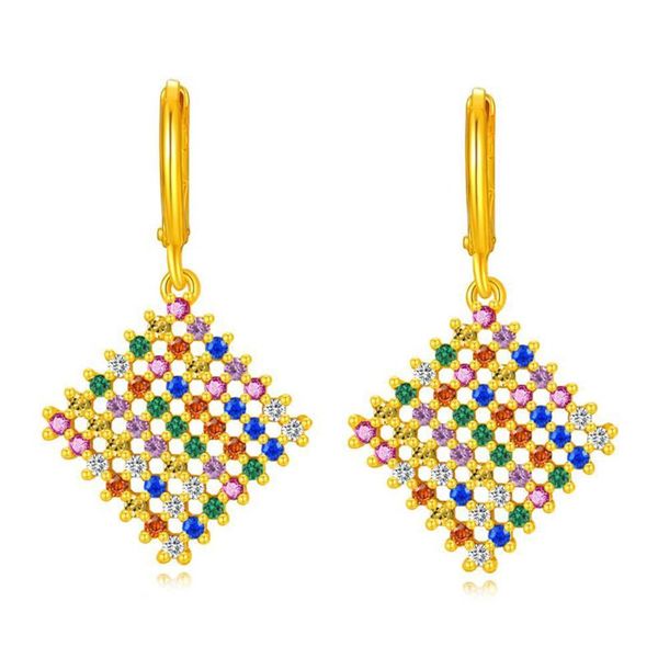 

dangle & chandelier yjgs korean fashion earrings for women girls elegant micro zircon pave square pendant charm earring jewelry gifts, Silver