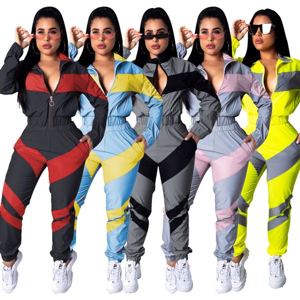 

women autumn 2 piece set zipper long sleeve casual female tracksuit sweatsuit two piece outfits 2 outfits clothes, Gray