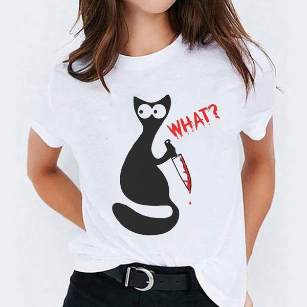 

t-shirts for women cat fashion summer autumn cute halloween print lady womens graphic t shirt ladies female tee t-shirt, White