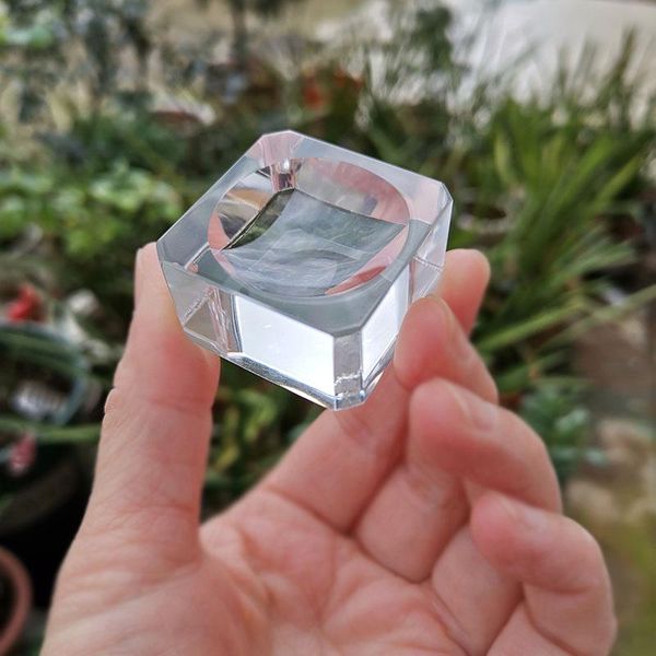 

10pcs transparent glass square dimple crystal ball display base table holder stand home decor ornaments party gift paperweight