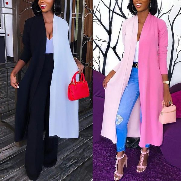 

women's blouses & shirts womens ladies spliced loose long cardigan draped kimono shawl blouse coat summer sun clothes vestidos verao, White