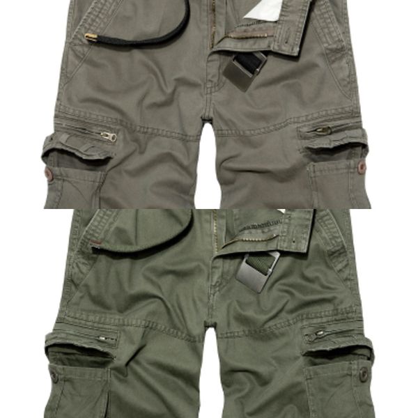 

mens military 2020 cargo shorts summer army green cotton shorts men loose multi-pocket shorts homme casual bermuda trousers 40 c0222, White;black