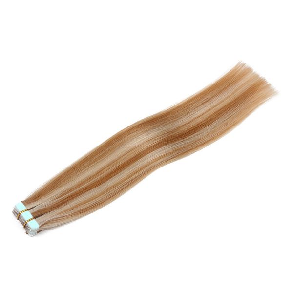 Perruques de Cheveux Hughtiness Невидимая лента REMY Extensions Extensions Piano Color 27/613 100% Rem My Человеческие волосы 14-24 дюйма