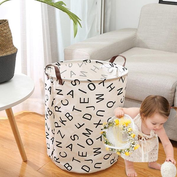 

storage baskets large capacity fabric laundry basket folding waterproof clothes home children toy sundries bag organizer
